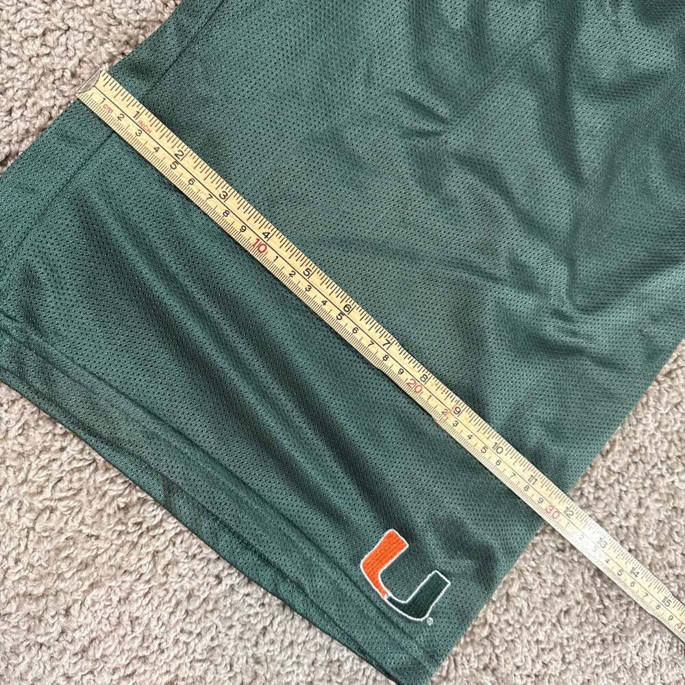 Miami Hurricanes Shorts Youth 16/18 (Mens XS) Green Mesh NCAA Athletic Logo EUC - Picture 4 of 9